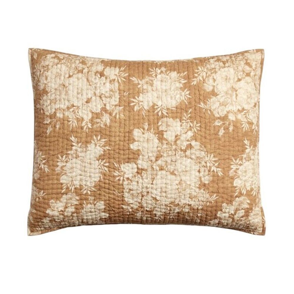 Pottery Barn Juliette Toile Pickstitch Standard Pillow Sham Harvest Gold 26 x 20
